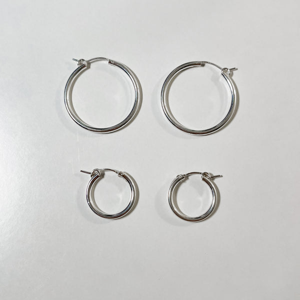 Tube Hoop Earrings | Sterling Silver