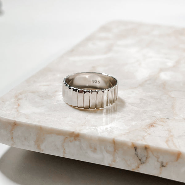 Ribbed Band Ring | Sterling Silver